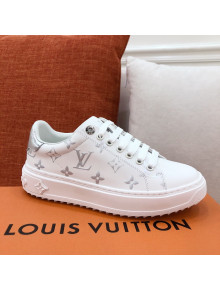 Louis Vuitton Time Out Sneakers in Silver Metallic Monogram Leather 2021