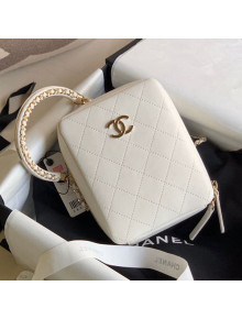 Chanel Calfskin Vertical Camera Bag AS1753 White 2021