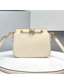 Fendi Touch Gusseted Leather Bag White/Gold 2021