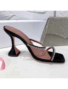 Amina Muaddi Silk Crystal Sandals 9.5cm Black 2021