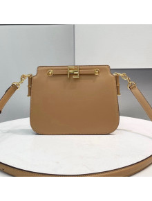 Fendi Touch Gusseted Leather Bag Beige 2021