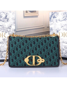Dior 30 Montaigne CD Flap Bag in Green Oblique Canvas 2019