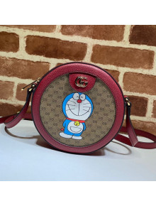 Doraemon x Gucci Ophidia GG Round Shoulder Bag 625216 Beige/Red 2021