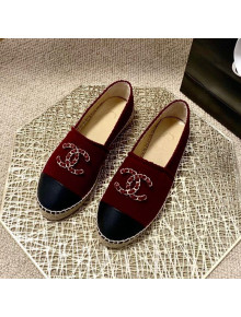 Chanel Knitted Wool Espadrilles G36368 Burgundy 2020