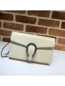 Gucci Dionysus Leather Clutch Bag 621197 White 2021