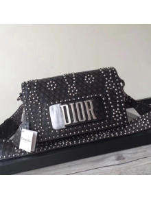 Dior Dio(r)evolution Flap Bag with Slot Handclasp Studded Calfskin Black 2018