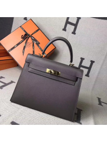 Hermes Kelly 28cm/32cm  Original Epsom Leather Bag Iron-grey
