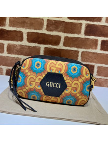 Gucci Men's 100 Kaleidoscope Print Messenger Bag 476466 Blue/Orange 2021