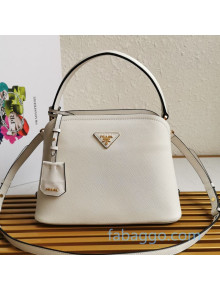 Prada Medium Saffiano Leather Prada Matinee Bag 1BA282 White 2020