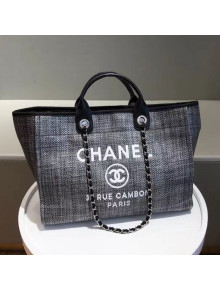 Chanel Deauville Large Shopping Bag A66941 Silver/Black 2021 05