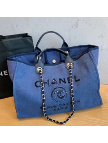 Chanel Deauville Large Shopping Bag A66941 Denim Blue 2021 08