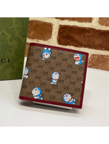 Doraemon x Gucci GG Canvas Billfold Wallet 647802 Beige/Red 2021