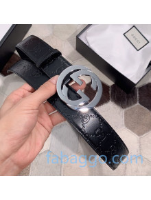 Gucci GG Leather Belt 38mm with GG Buckle Black 2020