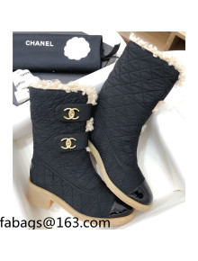 Chanel Shearling Short Boots 5cm Black 2021 111714