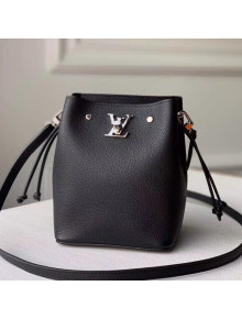 Louis Vuitton Nano Lockme Bucket Bag M68709 Black/Silver 2019