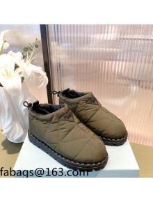 Prada Padded Nylon Fabric Slip-on Shoes Green 2021