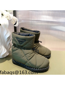 Prada Padded Nylon Fabric Ankle Boots 2UE019 Green 2021 