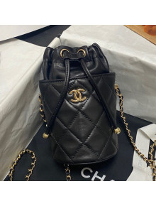 Chanel Lambskin Small Bucket Bag AS2259 Black 2021