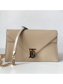 Burberry Small Leather TB Envelope Shoulder Bag Beige 2019