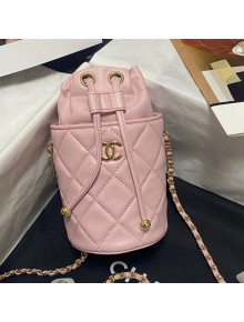Chanel Lambskin Small Bucket Bag AS2259 Pink 2021