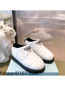 Prada Padded Nylon Fabric Slip-on Shoes White 2021