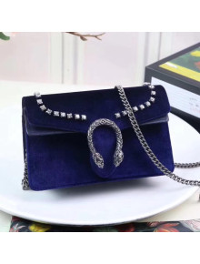 Gucci Dionysus Super Mini Bag with Crystals 476432 Navy Blue 2017