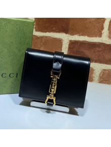 Gucci Jackie 1961 Leather Card Case Wallet 645536 Black 2021