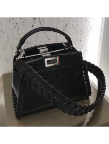 Fendi Peekaboo Mini Bag in Nappa Leather with Weaving Black