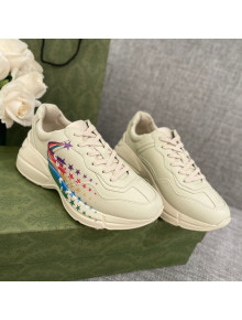 Gucci Rhyton Sneakers with Star Rianbow Ivory White 2022 14