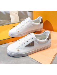 Fendi Bag Bugs Eyes and Leopard Sneaker White/Grey 2018
