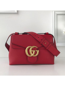 Gucci GG Marmont Leather Shoulder Bag 401173 Red 2021