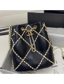 Chanel Chain Quilted Lambskin Bucket Bag AS2386 Black 2021