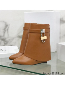 Givenchy Shark Lock Ankle Boots in Leather Brown 2021