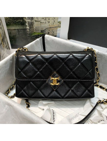 Chanel Quilted Lambskin Small Flap Bag with Plexi & Gold-Tone Metal AS2634 Black 2021