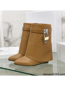 Givenchy Shark Lock Ankle Boots in Leather Light Brown 2021