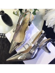 Dior Sweet-D 6.5cm High-Heeled Pump in Silver-tone Mirror Calfskin 2018
