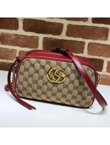 Gucci GG Canvas Leather Small Shoulder Bag 447632 Red 2019