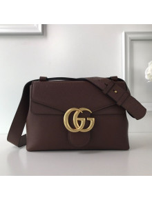 Gucci GG Marmont Leather Shoulder Bag 401173 Coffee Brown 2021