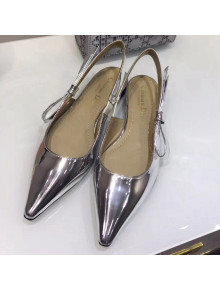 Dior Sweet-D Ballet Shoe in Silver-tone Mirror Calfskin 2018