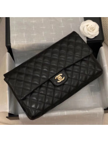 Chanel Quilted Lambskin Flap Clutch A57650 Black 2019
