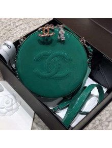 Chanel Patent Leather Round As Earth Evening Bag A91946 Green 2018