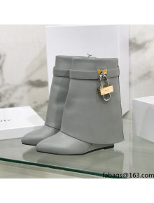 Givenchy Shark Lock Ankle Boots in Leather Grey 2021