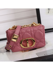 Dior Micro Caro Bag in Pink Supple Cannage Calfskin 2021