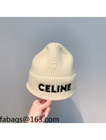 Celine Knit Hat White 2021 11