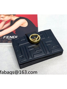 Fendi F is Fendi Leather Card Holder Wallet Black 2021 0260