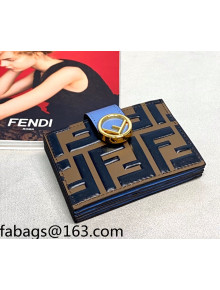 Fendi F is Fendi Leather Card Holder Wallet Blue 2021 0260
