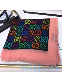 Gucci GG Star Psychedelic Cashmere Scarf 100x200 Pink 2020