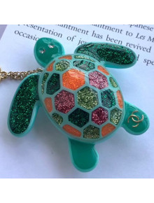 Chanel Tortoise-Shaped Brooch Green 2019
