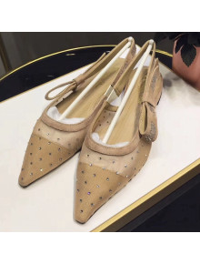 Dior "J'Adior" Ballet Shoe in Dotted Swiss with Rhinestones Nude 2018