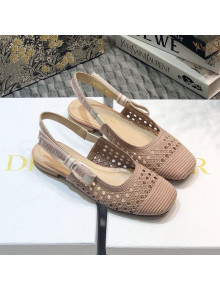 Dior x Moi Slingback Ballerinas Flats in Nude Cannage Embroidered Mesh 2020